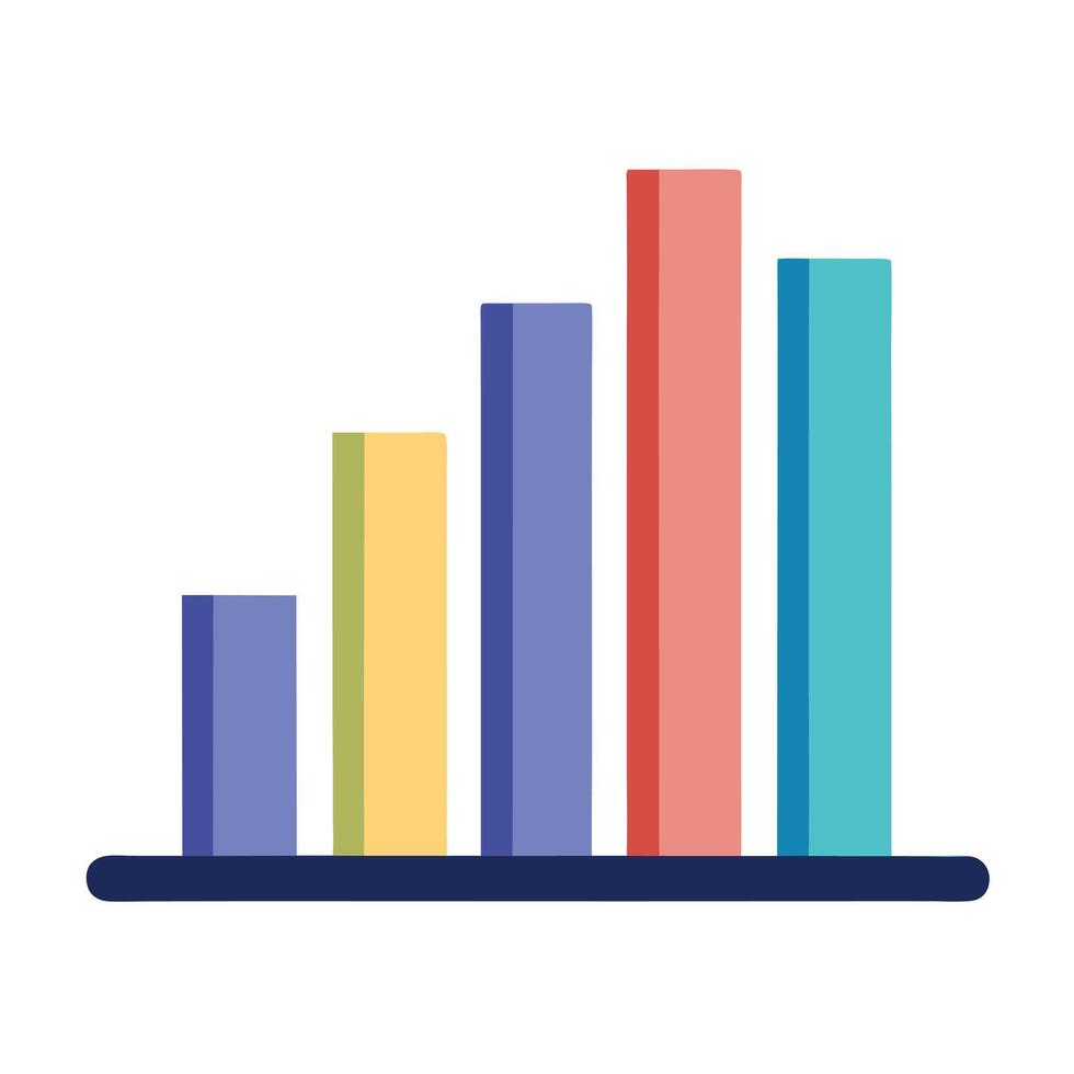 Modern Bar Graph Icon with Different Data and Colors vector