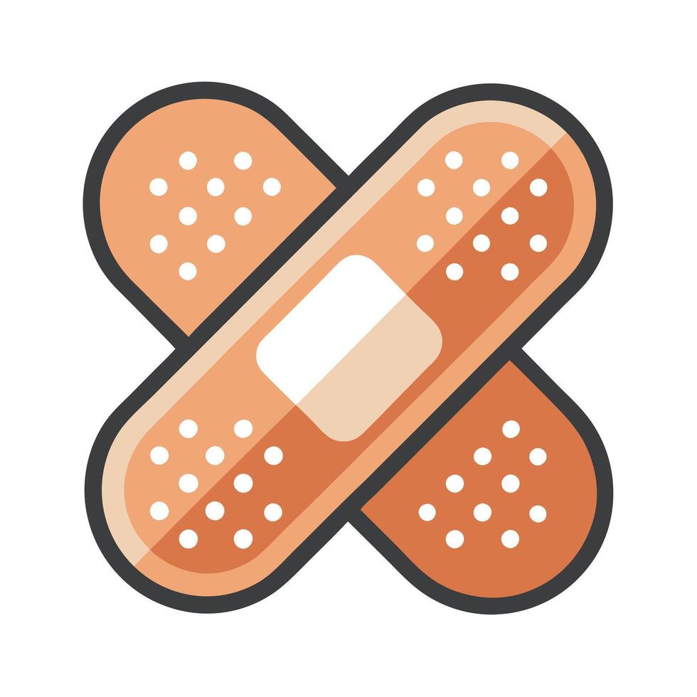 Elegant Bandage Icon with Flat Style and Small Wound vector