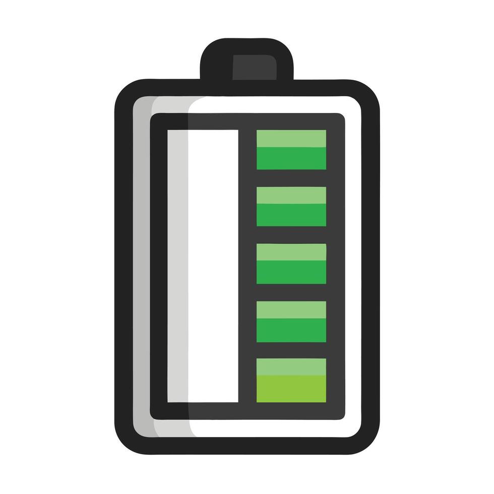Modern Minimalistic Battery Icon Showing Power Level vector