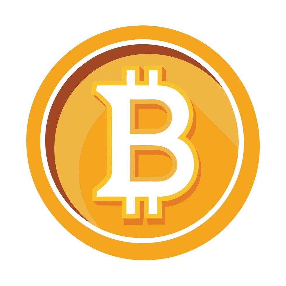 Modern Prominent Bitcoin Symbol Icon with a Modern Design and Logo vector