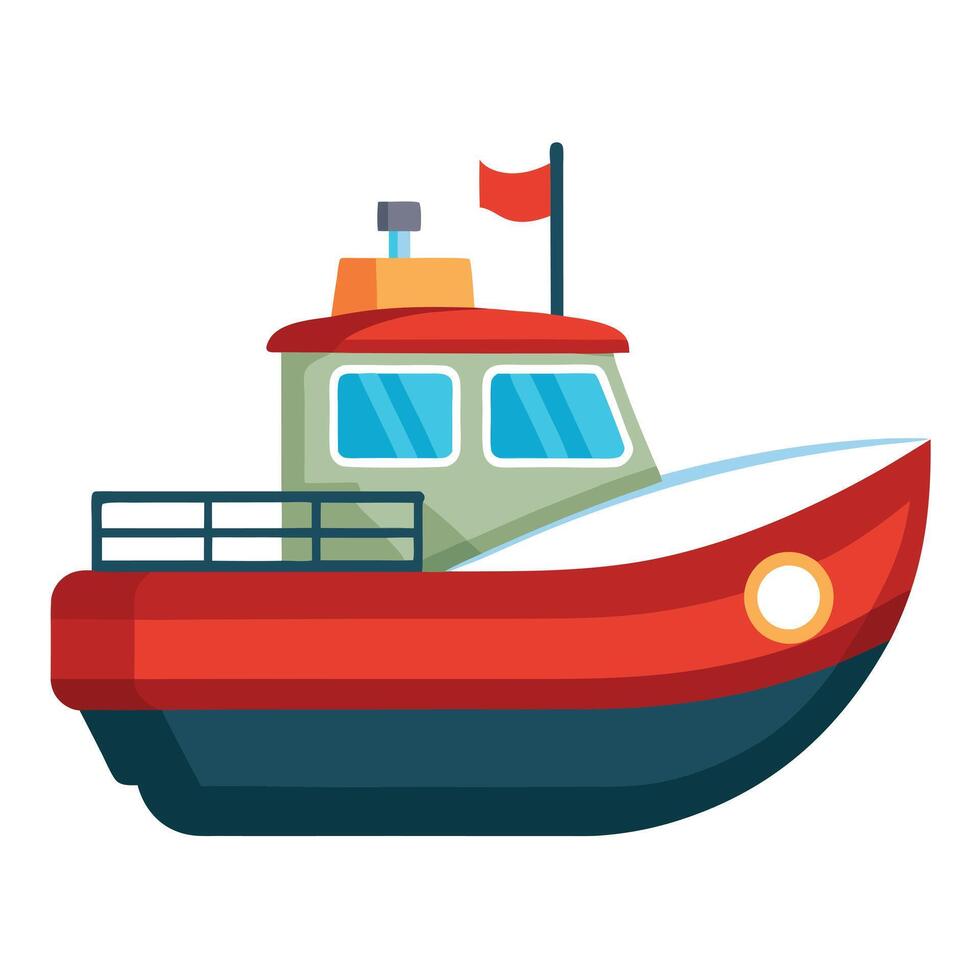 Elegant Small Motorboat Icon Isolated on a White Background vector