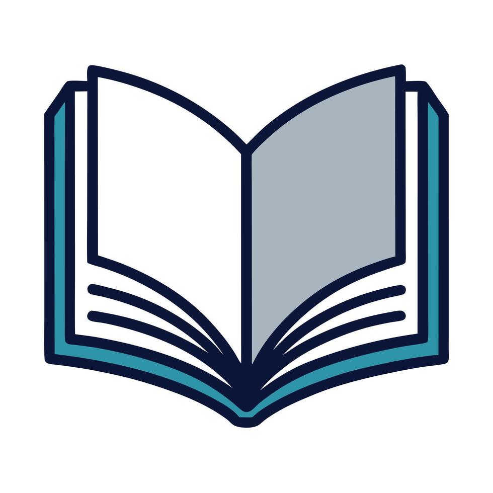 Elegant Simple Open Book Icon with Clean Pages and Isolated Background vector