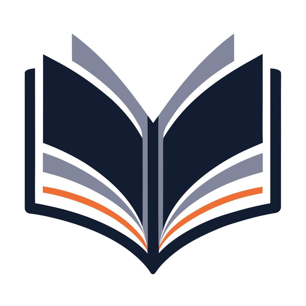 Simple Open Book Icon with Clean Pages and Isolated Background vector