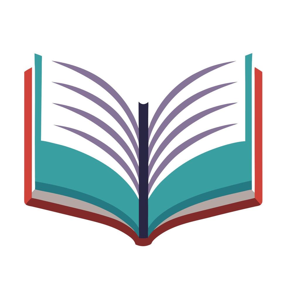 Modern Simple Open Book Icon with Clean Pages and Isolated Background vector