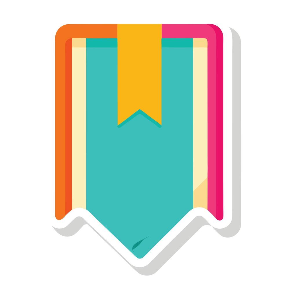 Modern Flat Style Bookmark Icon in a Vibrant Color and Isolated Background vector
