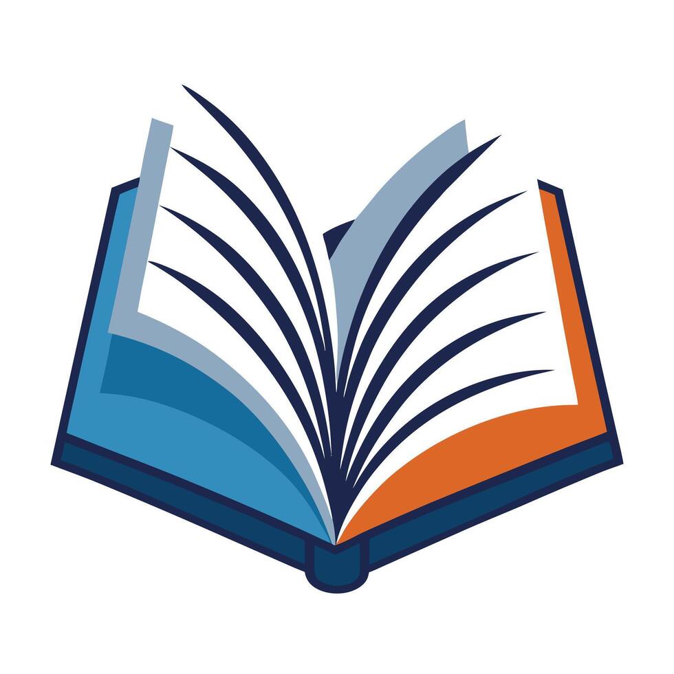 Elegant Open Book Icon with Pages Turning and Isolated Background vector