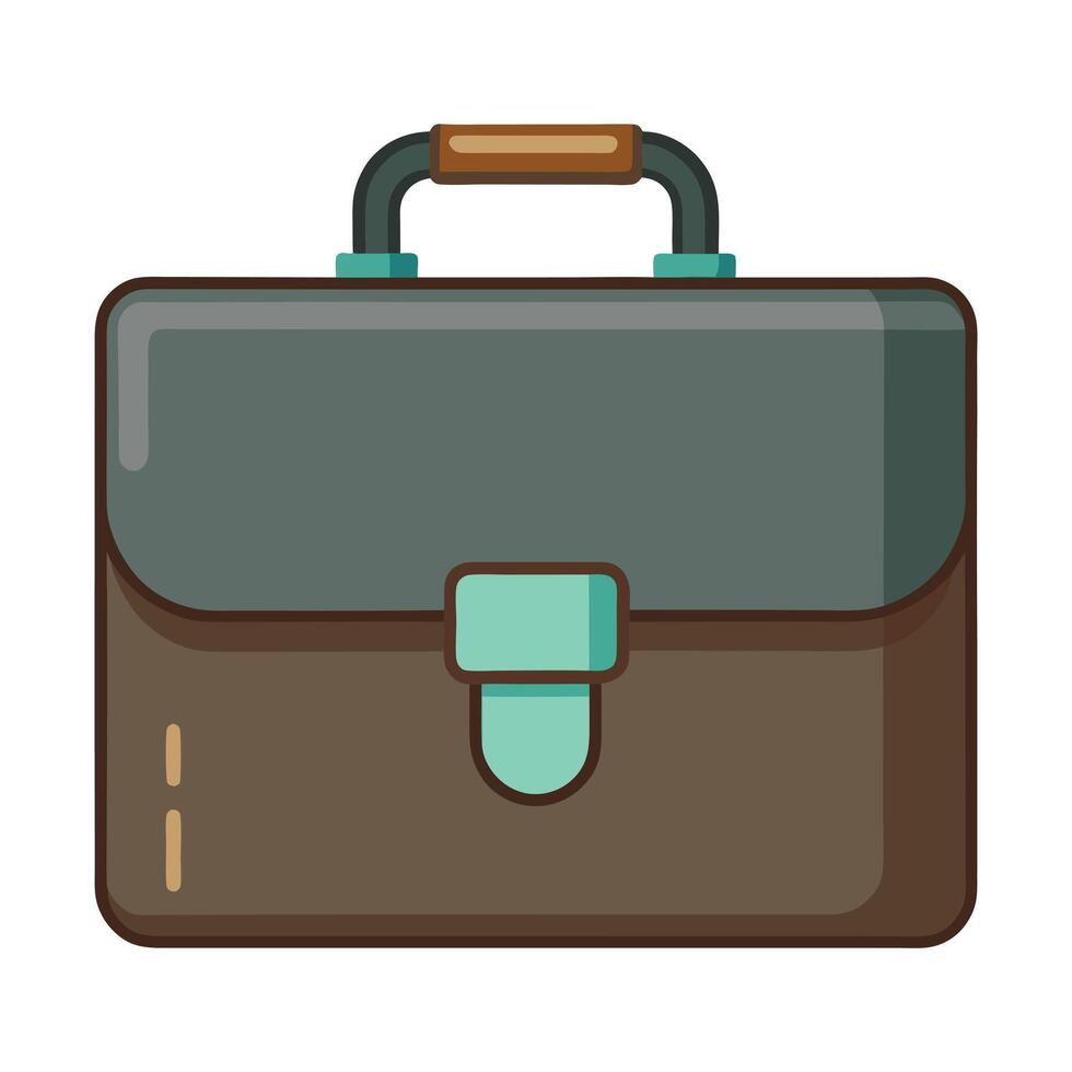 Modern Rectangular Handle Briefcase Icon with a Modern Design and Isolated Background vector