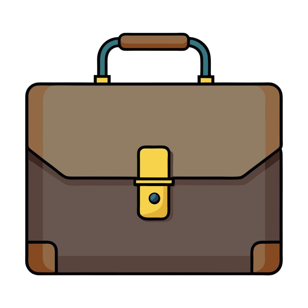 Elegant Rectangular Handle Briefcase Icon with a Modern Design and Isolated Background vector