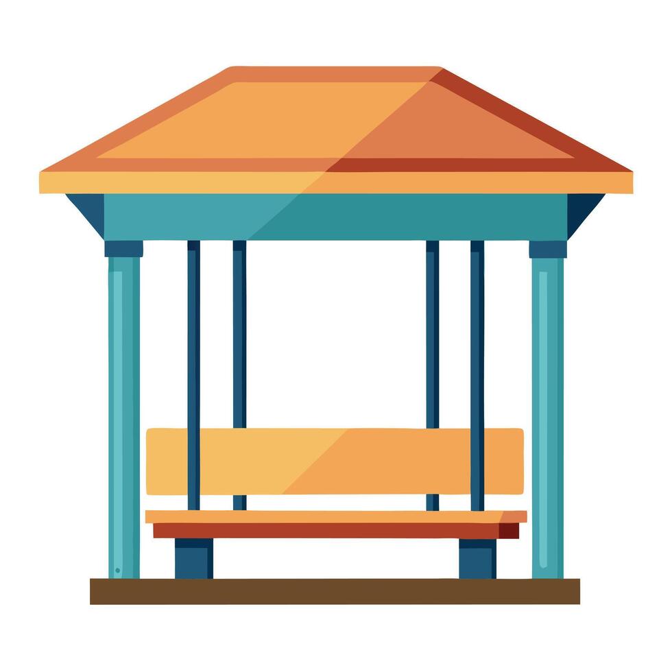 Elegant Bus Stop Shelter Icon Isolated on a White Background vector