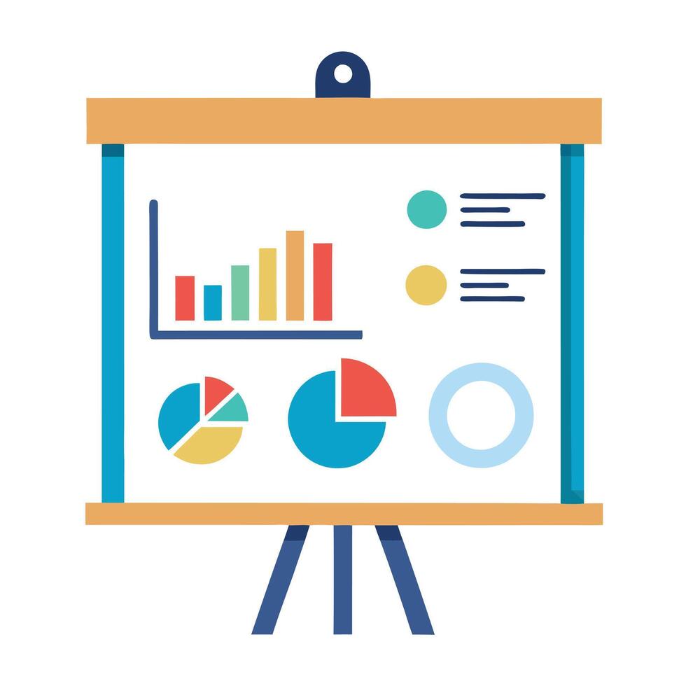 Elegant Presentation Board Icon with a Modern Design and Isolated Background vector