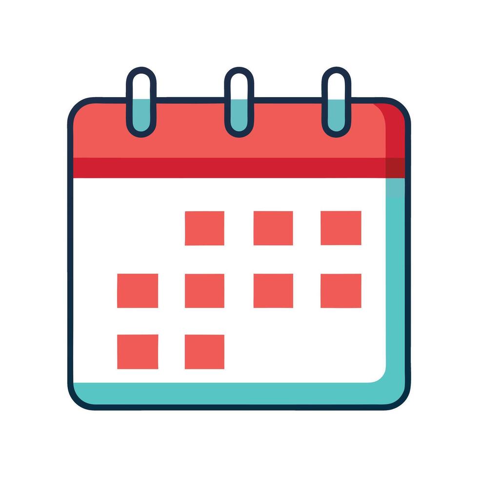 Modern Calendar Icon with a Highlighted Date and Isolated Background vector