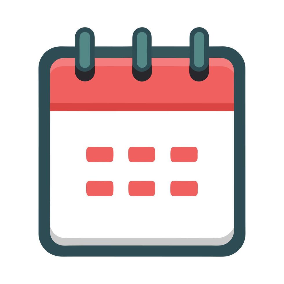 Elegant Simple Calendar Icon Showing a Date and Isolated Background vector