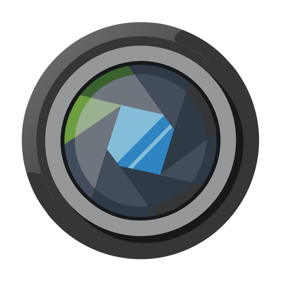 Elegant Zoomed in Camera Lens Icon in a Circle and Isolated Background vector