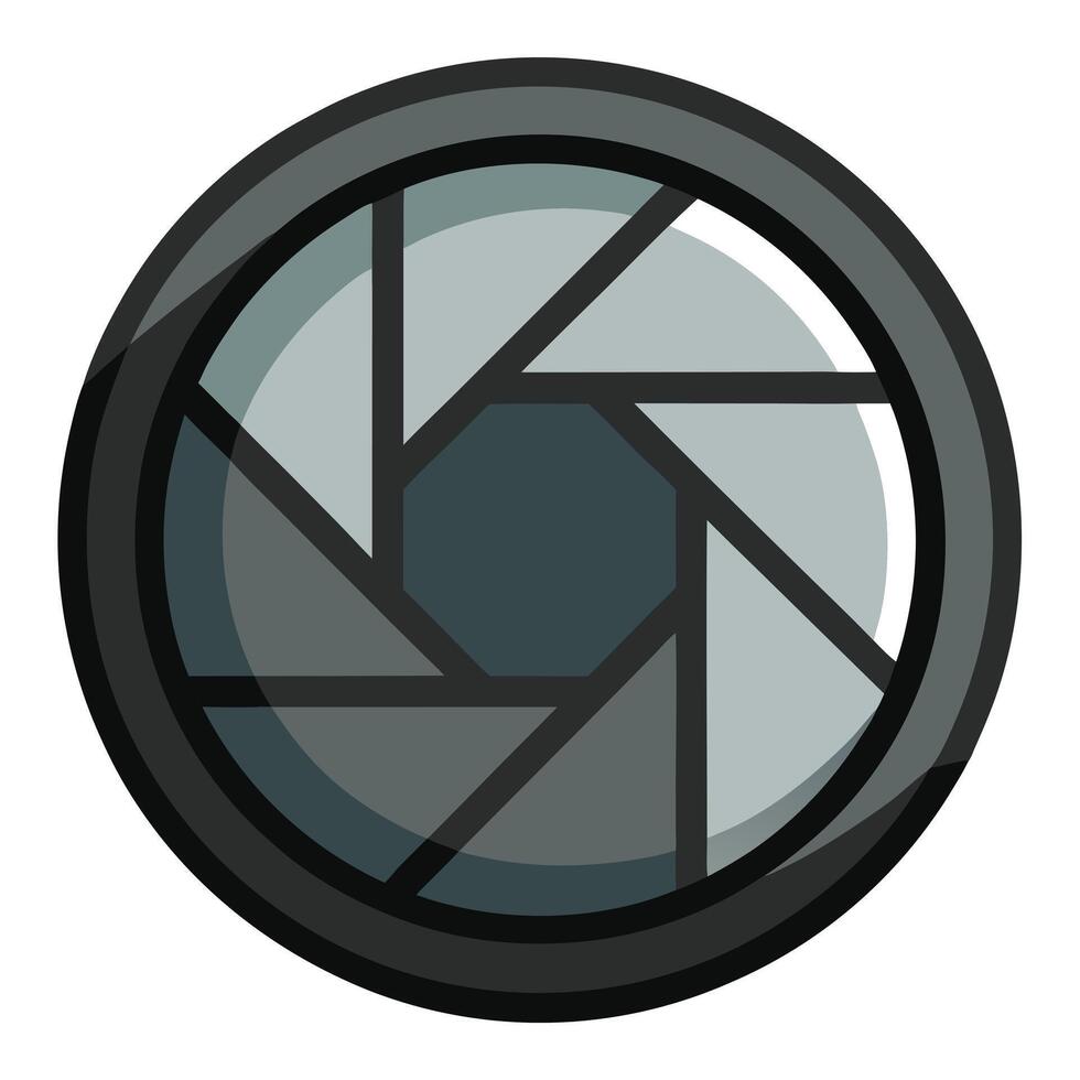 Elegant Sleek Camera Lens Icon with Aperture and Isolated Background vector