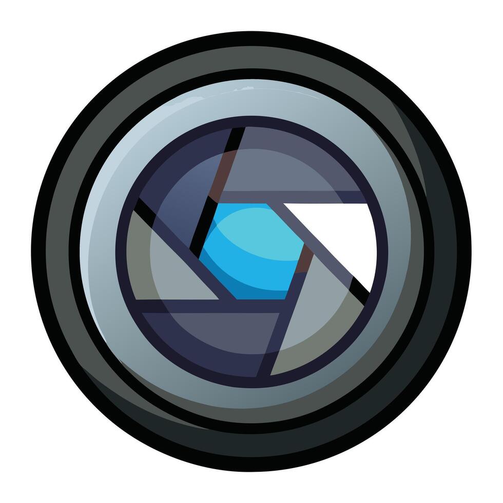 Modern Zoomed in Camera Lens Icon in a Circle and Isolated Background vector