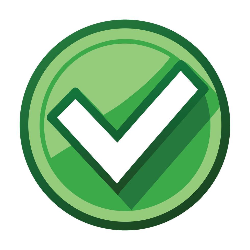 Elegant Green Checkmark Icon with a Clear Background and Isolated Design vector