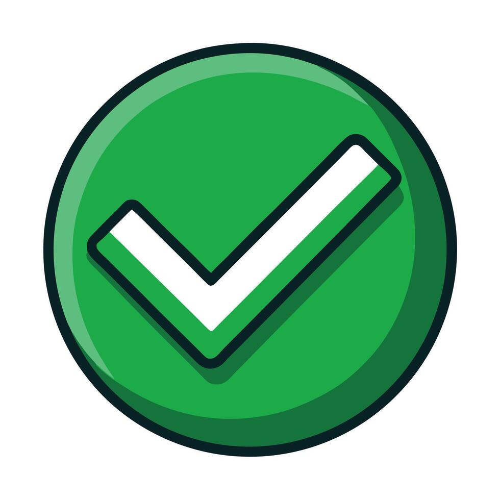 Modern Green Checkmark Icon with a Clear Background and Isolated Design vector