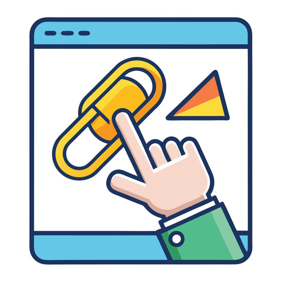 Modern Hand Clicking on a Link Icon with a Pointer and Isolated Background vector