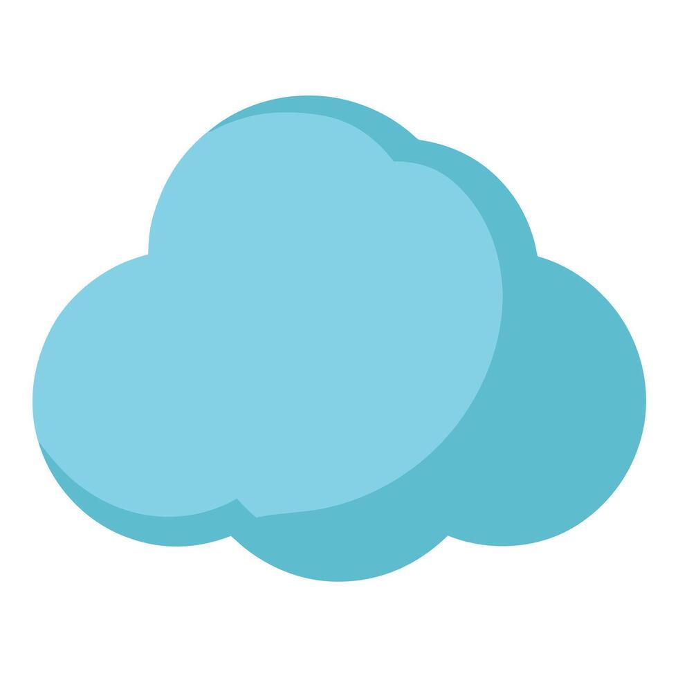 Elegant Soft Rounded Cloud Icon with Minimal Details and Isolated Background vector