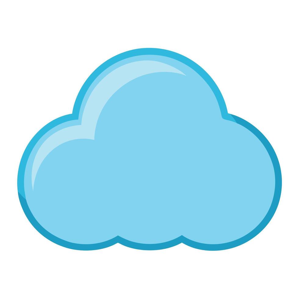 Modern Soft Rounded Cloud Icon with Minimal Details and Isolated Background vector