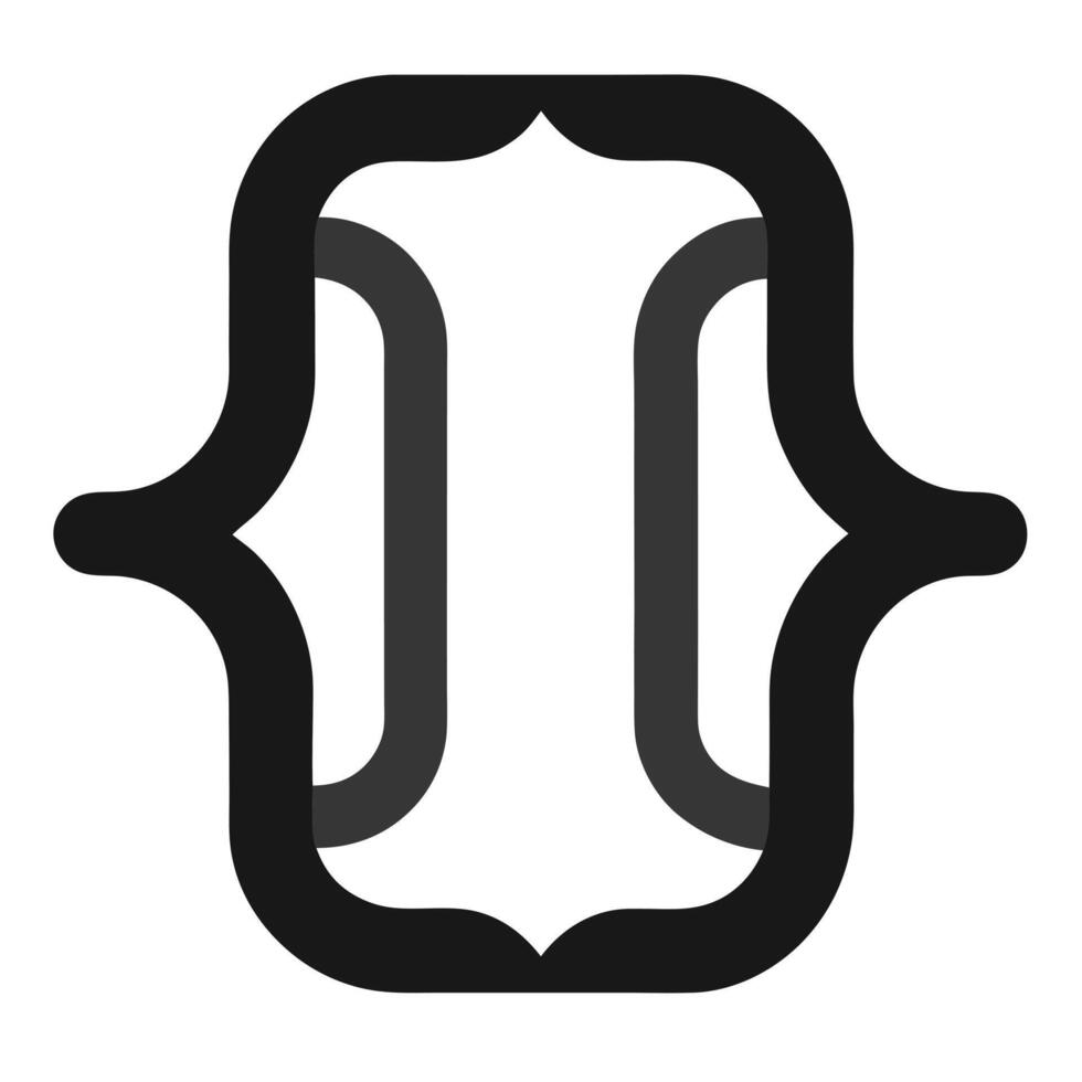 Modern Curly Brackets Icon in Flat Style and Isolated Background vector