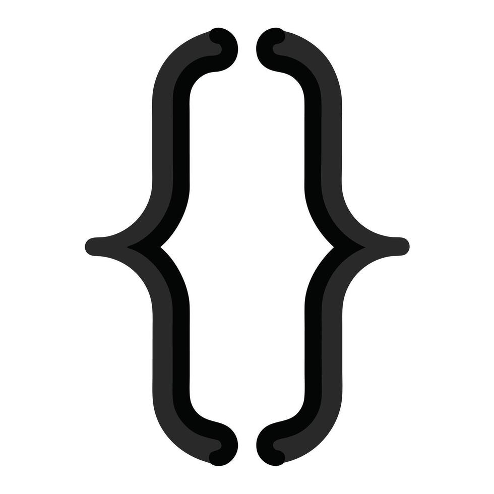 Curly Brackets Icon in Flat Style and Isolated Background vector