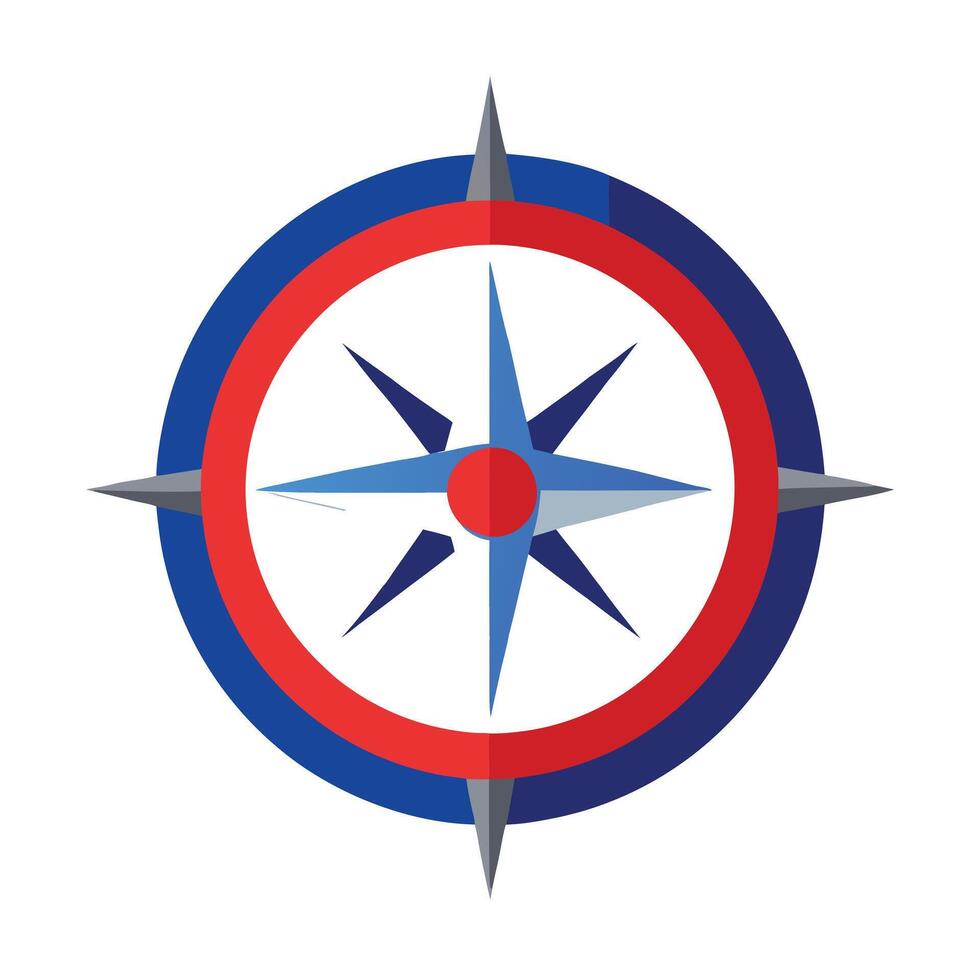 Elegant Compass Icon with a Red and Blue Needle and Isolated Background vector