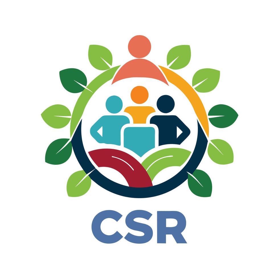 Modern Corporate Social Responsibility Icon with a Compass and Isolated Background vector