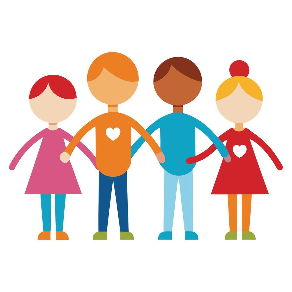 Modern People Icon with Different Ethnicities and Isolated Background vector