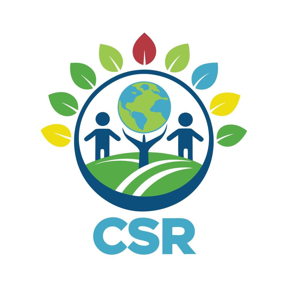 Elegant Corporate Social Responsibility Icon with a Compass and Isolated Background vector