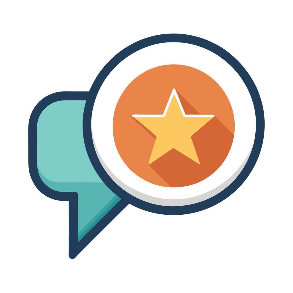 Elegant Speech Bubble Icon with a Rating System and Isolated Background vector
