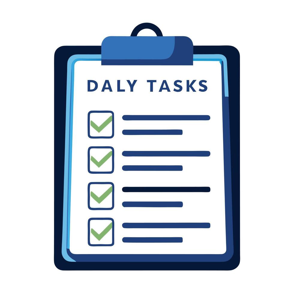 Elegant Checklist Icon of Daily Tasks and Isolated Background vector