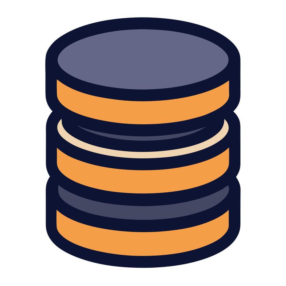 Stack of Server Disks Icon Isolated on a White Background vector