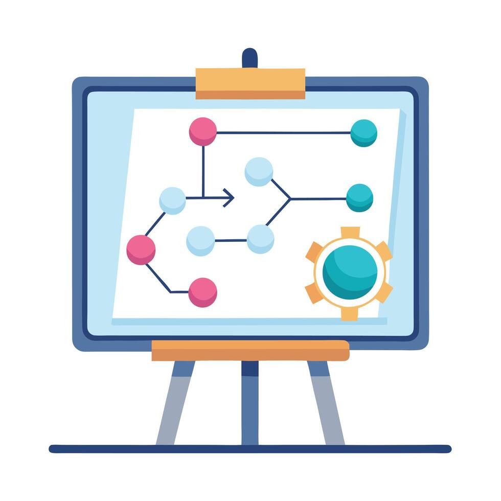 Mindmap Icon on a Whiteboard and Isolated Background vector