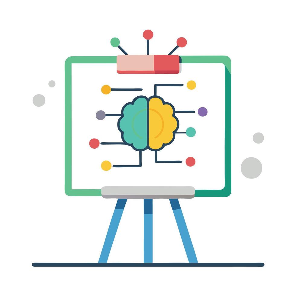 Elegant Mindmap Icon on a Whiteboard and Isolated Background vector