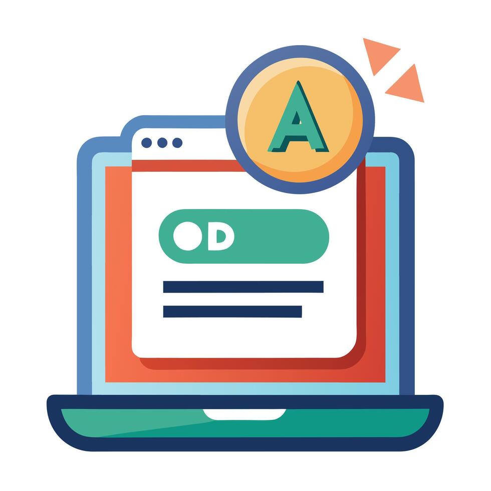 Pop-up Advertisement Icon with a Click Button and Isolated Background vector