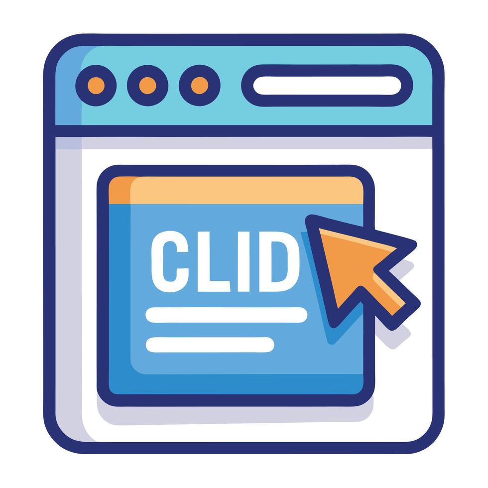 Modern Pop-up Advertisement Icon with a Click Button and Isolated Background vector