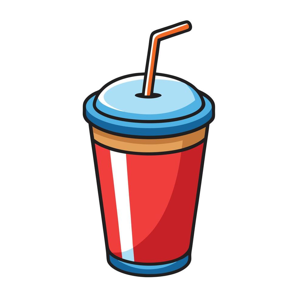 Soda Drink Cup Icon with a Straw and Isolated Background vector