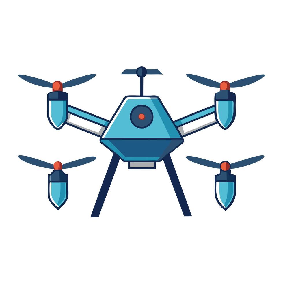 Elegant Quadcopter Drone Icon with Detailed Design and Isolated Background vector