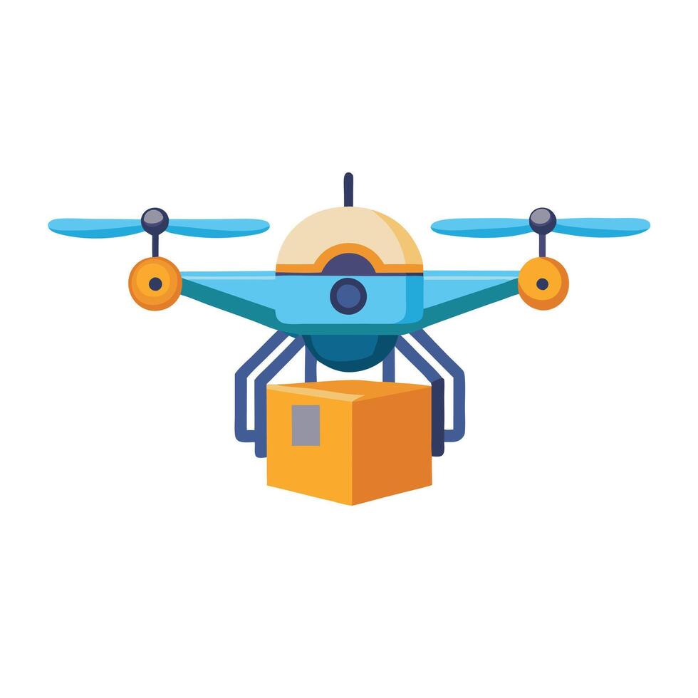 Elegant Drone Icon Carrying a Package and Isolated Background vector
