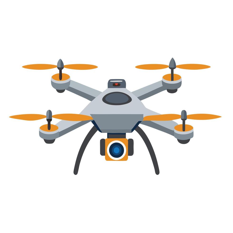 Modern Quadcopter Drone Icon with Detailed Design and Isolated Background vector