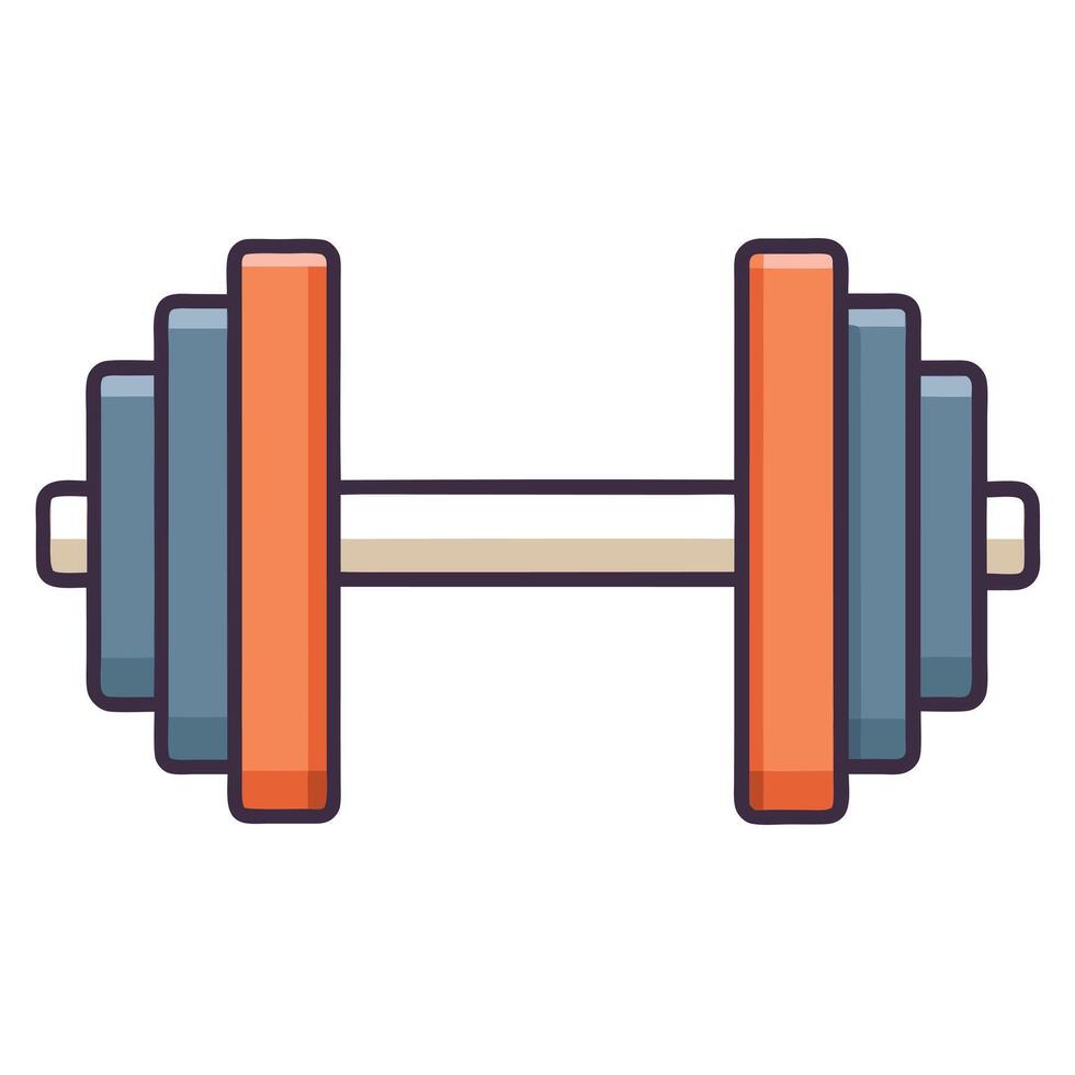 Elegant Flat Style Dumbbell Icon with Clear Design and Isolated Background vector