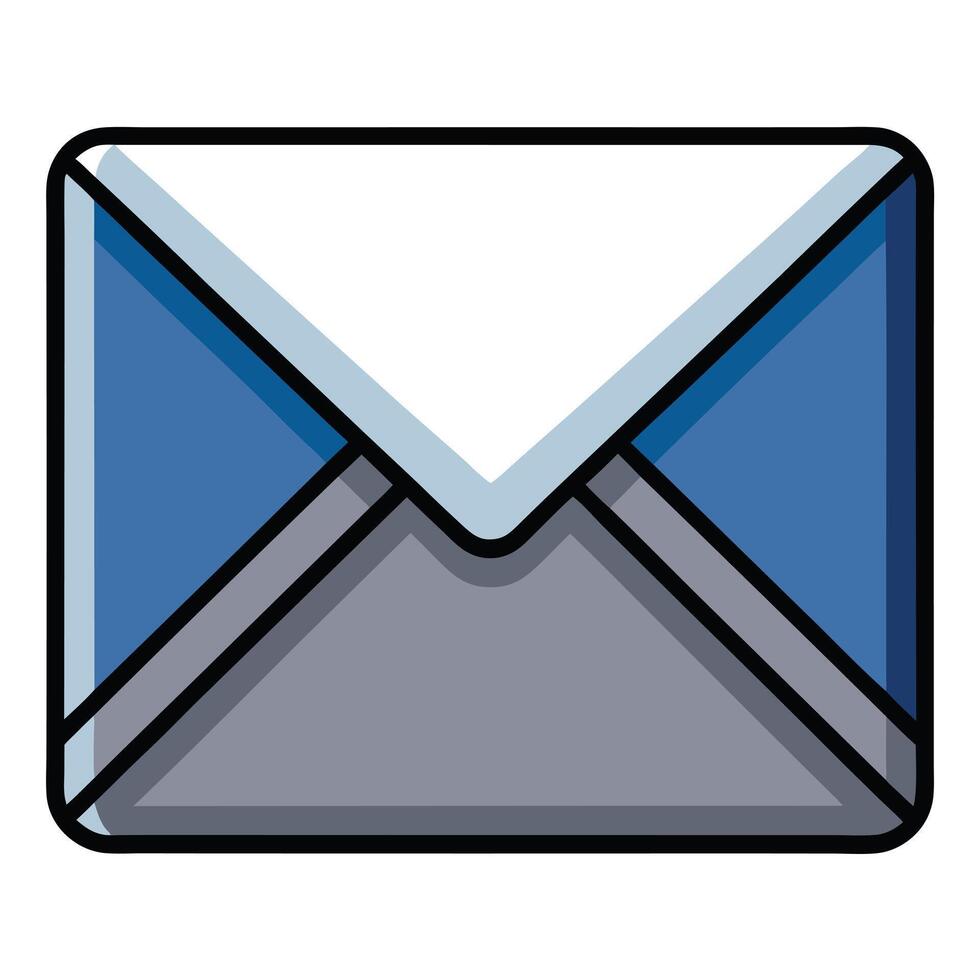 Elegant Simple Envelope Icon with a Diagonal Line and Isolated Background vector
