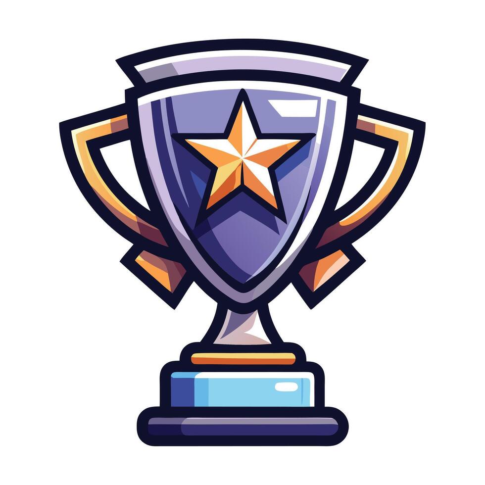 Modern Shiny Trophy Icon for Esports and Isolated Background vector