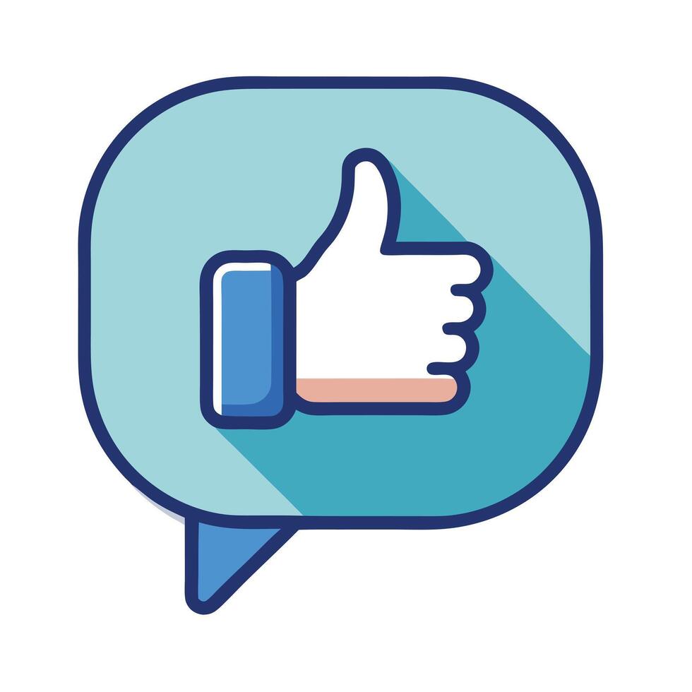 Speech Bubble Icon with a Thumbs Up and Isolated Background vector