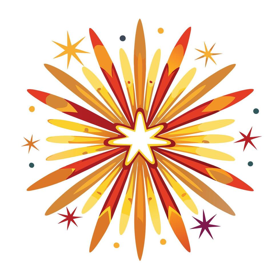 Modern Burst of Fireworks Icon and Isolated on a White Background vector