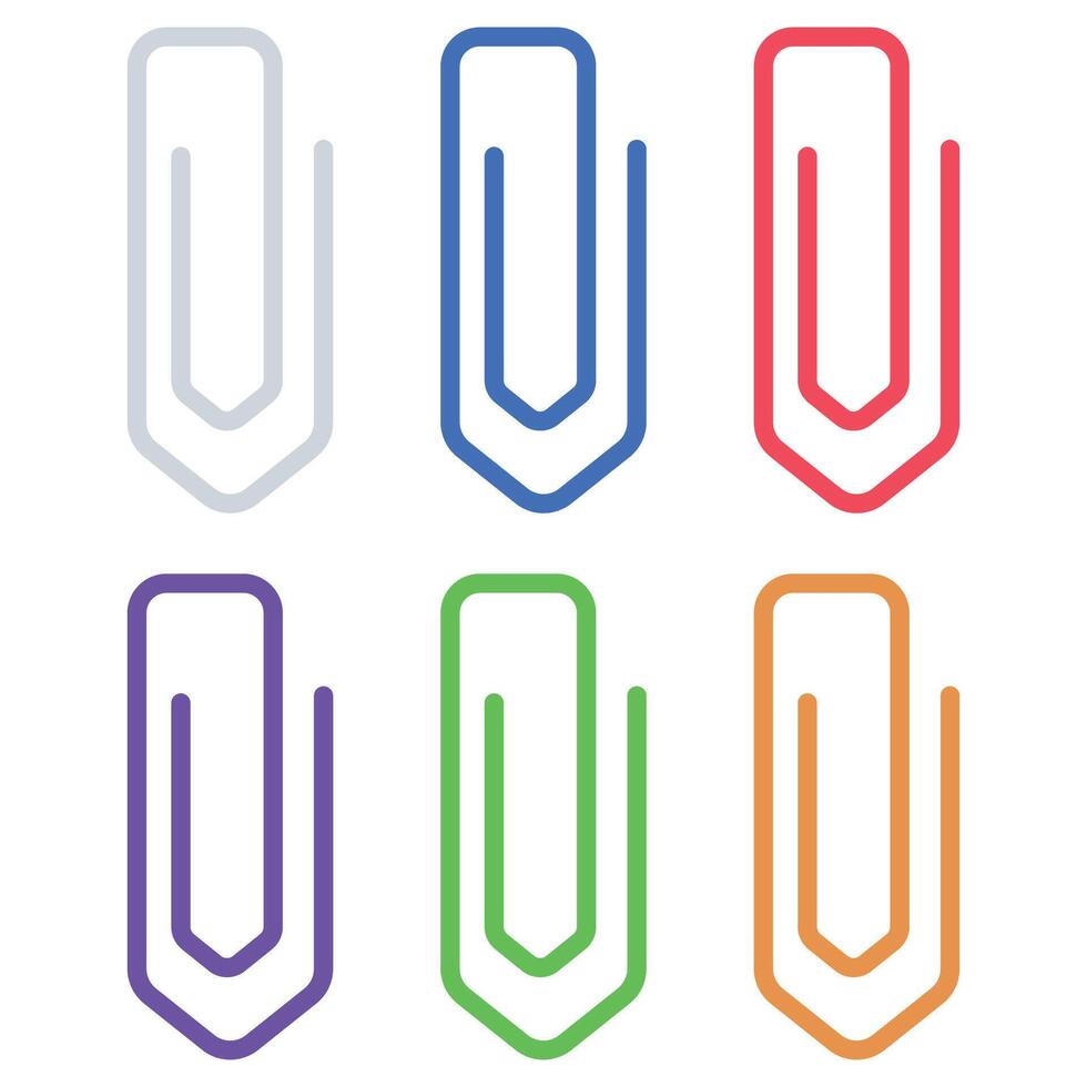 Clipboard paper clip icon set illustration vector