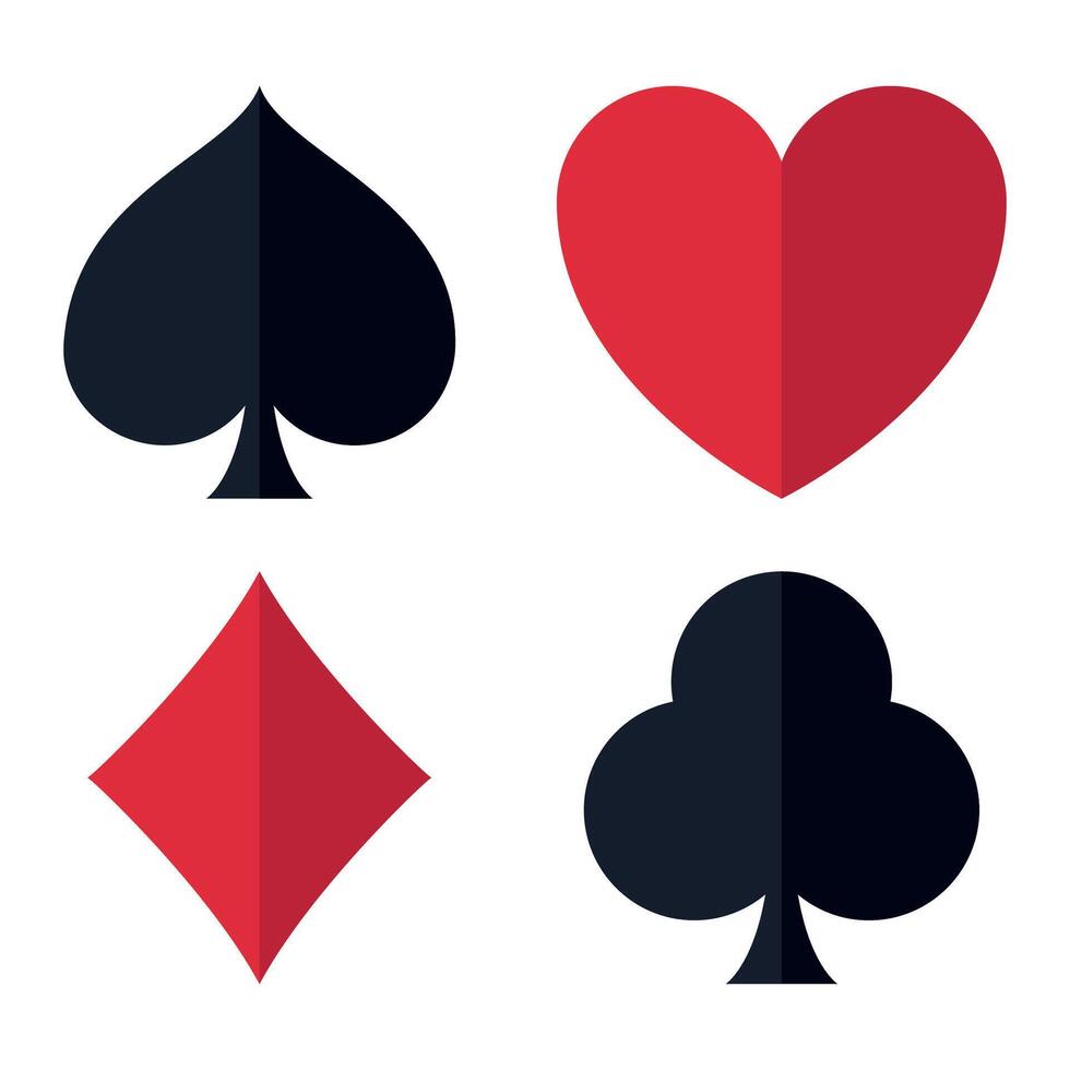 A set of four spades, hearts and clubs vector
