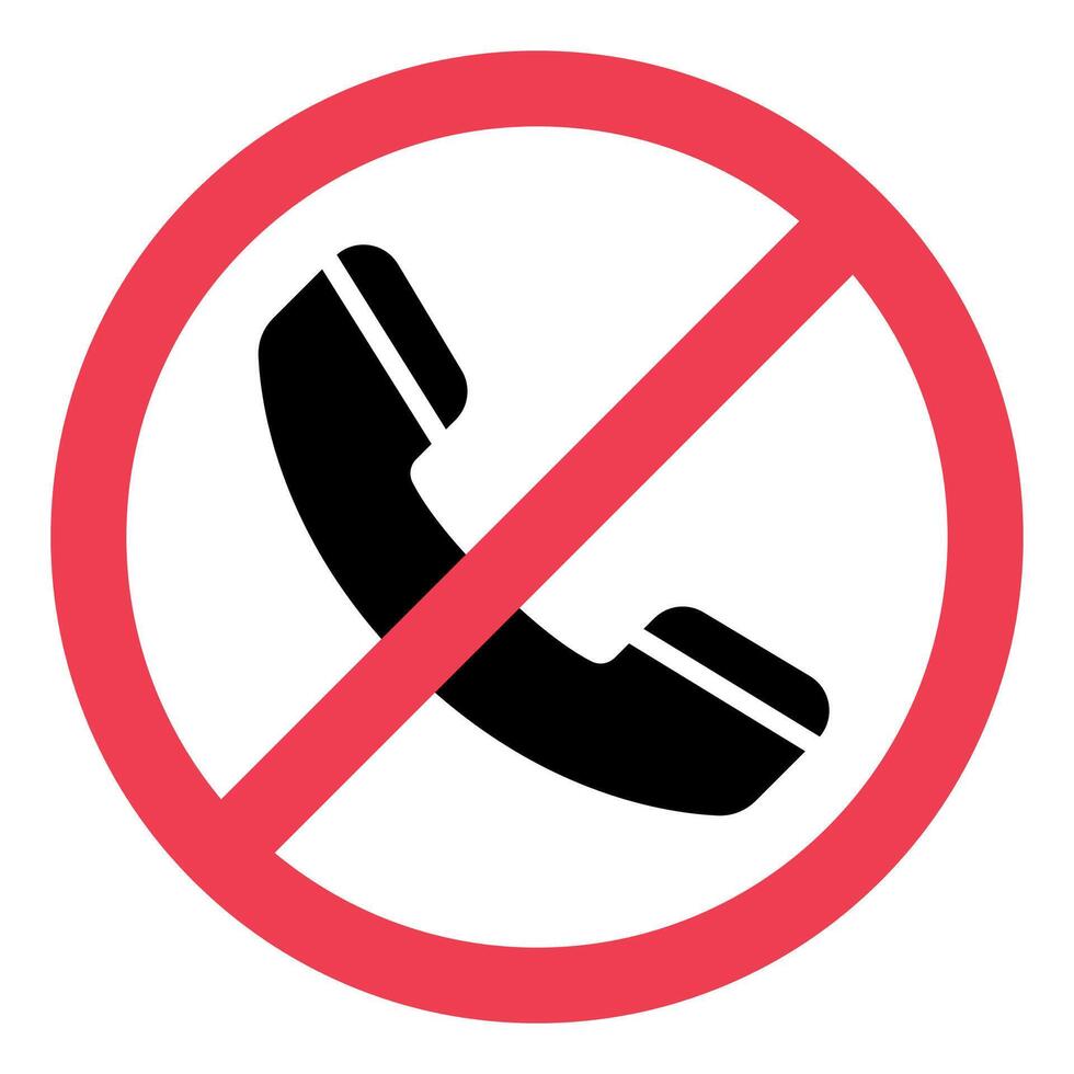 No phone sign on white background vector