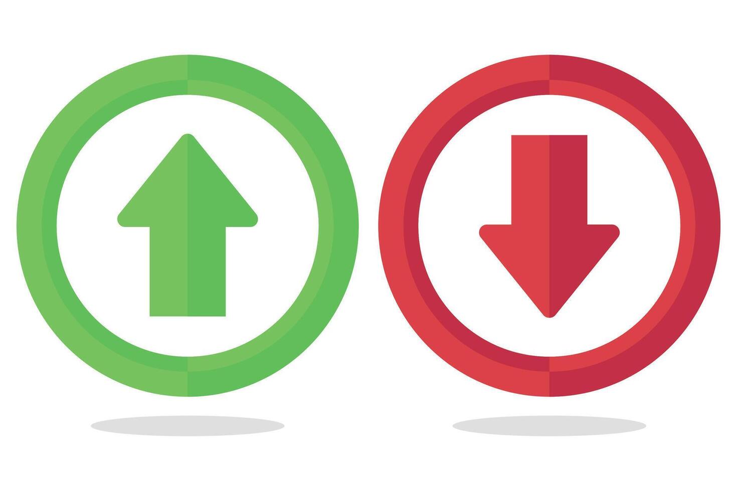 Up arrow and down arrow icons illustration vector